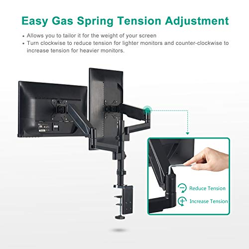EleTab Dual Monitor Mount Stand Height Adjustable Monitor Arm Stand