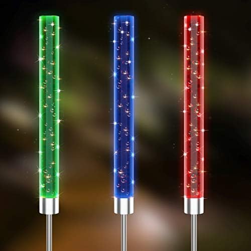 WOSPORTS Solar Lights Outdoor Garden Bubble Light, Multi Color Changing Solar Powered Acrylic Stake Lights for Patio, Lawn, Garden, Yard Decoration (Solar Lights Outdoor 3Pack)