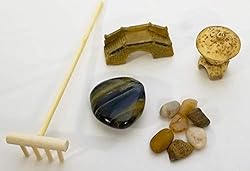 Zen Sand Garden for Desk with Rake, Rocks and