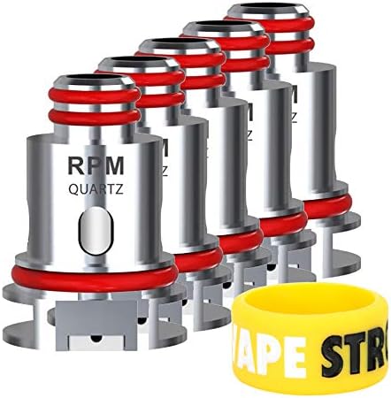 SMOK RPM40 Kit RPM Replacement Coils or Spare Pod Pods & VAPESTRONG Band Bundle (5X RPM Quartz Coils - 1.2 Ohm)
