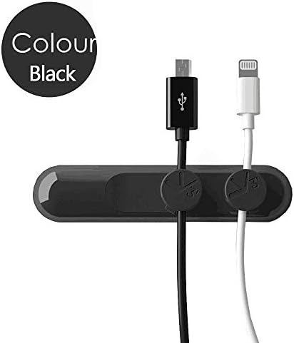 Sagenico Desktop Cable Clips Cord Management System with Magnetic Design: Magnetic Cable Organizer with 3-pack Cable Buckles (Black)