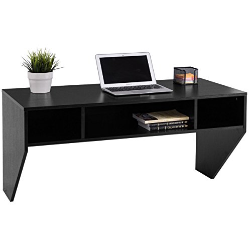 Wall Mounted Floating Computer Table Sturdy Desk Home Office Furni Storag Shelf