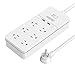 Surge Protector Power Strip with USB - NTONPOWER Flat Plug Extension Cord 5FT, 6 Outlets 2 USB Desktop Charging Station, ETL Listed, 15A Circuit Breaker, Wall Mount for for Home and Office - White