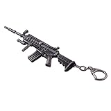 Mallofusa Miniature Gray Metal M4a1-x Assault Rifle Gun Model Keychain Bag Pendant