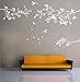 KiKi Monkey Elegant Tree and Birds Wall Decal Art Branch Wall Sticker Living Room Decoration (White, XL)