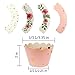 48pcs Floral Rose Gold Cupcake Wrappers, Baby Shower Decorations for Girl, Pink and Gold Party Supplies for Wedding Party Birthday Decorations