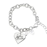 Justin Bieber Signature Heart Charm Bracelet