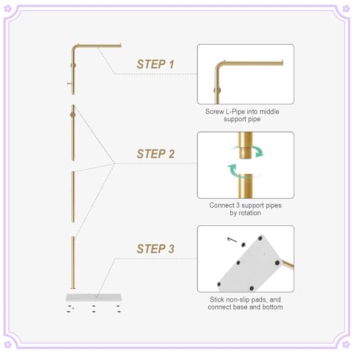 Beauenty Freestanding Metal Coat Rack,Standing Coat Rack with Heavy Base,Modern Coat Tree with Crossbar and 3 Hooks,for Clothing Entryway,Bedroom,Living Room,Office,Hats,Scarves,Clothes,and Handbags