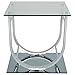 Coaster Home Furnishings - Danville - Square U-Shaped End Table with Electroplated Metal Frame, Glass Top and Mirrored Base - Living Room - 26-Inch - Chrome - 704987
