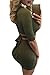 Pink Queen Women's Ruched Club Two Piece Outfits Half Sleeve Bodycon Midi Dress, Size Small, Green