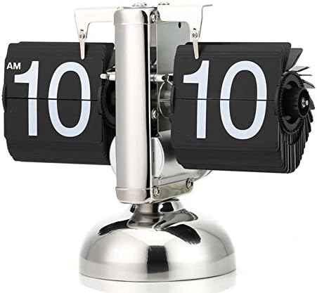upgrade mute movement clocks/ high-tech mechanical clock quartz/Creative flip clock vintage stainless steel single foot/ clock-D