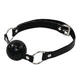 Adult SM Erotica Products, FTXJ Slave Harness Silicone Ball Gag BDSM Bondage Fetish Mouth Restraints Toy (Black)