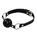 Adult SM Erotica Products, FTXJ Slave Harness Silicone Ball Gag BDSM Bondage Fetish Mouth Restraints Toy (Black)