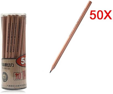 AMAZZANG-50Pcs HB Wood Pencil Students Stationery Articles School Office Supplies 1 Box