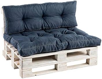 Euro Pallet Cushions Furniture, Garden pillows, Rattan, Seat pad, Back pad PPK (Decorative Pillow 40x40, Navy Blue)