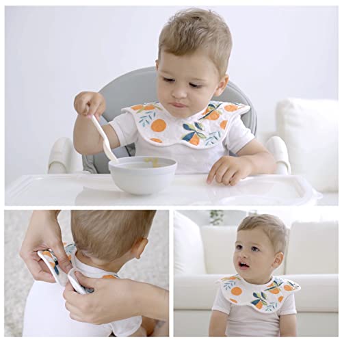 10Pack 360 Rotate Baby Bibs for Eating and Drooling, Soft and