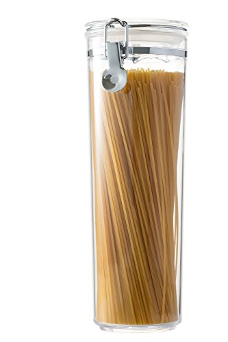 Saganizer kitchen canisters Airtight Pasta Canister with Clamp, 4"Dia. x 12"H High Quality storage jars