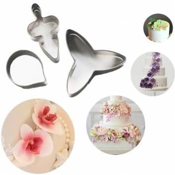 UR Bakeware 3Pcs Moth Orchid Stainless Steel Cookie Cutter Cake Mold