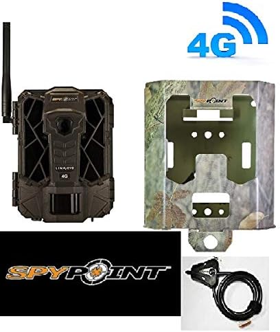 SPYPOINT Link-EVO Cellular MMS Trail Camera 4G/LTE (Non_VERIZON) HD Video with SB-200 Lock Box & Python Locking Cable Free 16GB SD Card(4G Camera, Lock Box, Cable, SD Card)