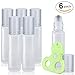 Olilia Frosted Glass Roller Bottles for Essential Oils, 10ml Metal Roller Balls Essential Oils Opener Key Tool included 6 Pack (Silver)