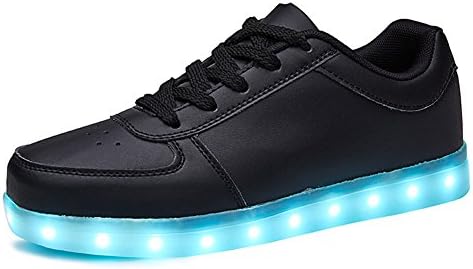 Sanyes USB Charging Light Up Shoes Sports LED Shoes Dancing Sneakers SYDB551-Black-46