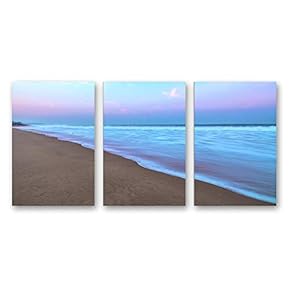 3 Piece Canvas Wall Art for Living Room Bedroom Home Artwork Beautiful Seaside Sand Beach Paintings Ready to Hang - 16"x24" x 3 Panels
