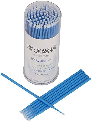 Ocamo Cotton Swabs Double Head Cleaning Stick for IQOS E-cigarette Disposable Electronic Cigarette Accessories Blue 100pcs