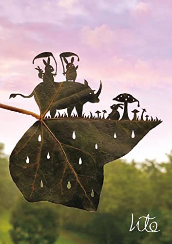 Amazon Co Jp 葉っぱ切り絵メッセージカードbook 離れていても伝えたい リト 葉っぱ切り絵 Japanese Books