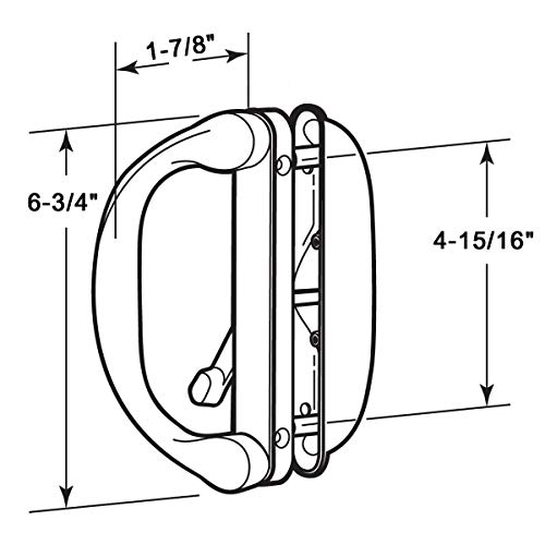 Sliding Glass Door Handle Replacement Set, Patio Mortise Lock 45° Fits