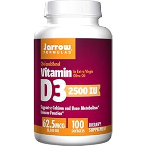 Jarrow Formulas Vitamin D3, 2500 IU, 100 Softgels, 1 Units