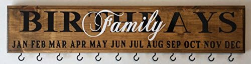 Birthday Reminder Board with Name Circles, Special Walnut stain with Family