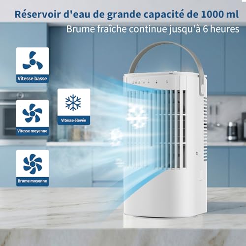 Mobile Air Conditioner, Portable Air Conditioner Mobile Air Conditioner Without Evacuation, 4 in 1 Portable Air Conditioners, Timers, 7 Colorful LED Suitable For Camping Bedroom Office