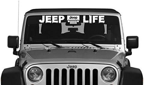 Jeep Life Windshield Decal - 4x4 - Wrangler - CJ - TJ (Glacier/Gloss White)