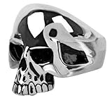 Men's Skull Ring with a Smooth Polished Finish - Size 11 Inox