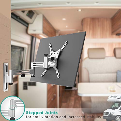 WALI RV TV Mount, Lockable TV Wall Mount for Camper Trailer Motor Home, Full Motion Anti
