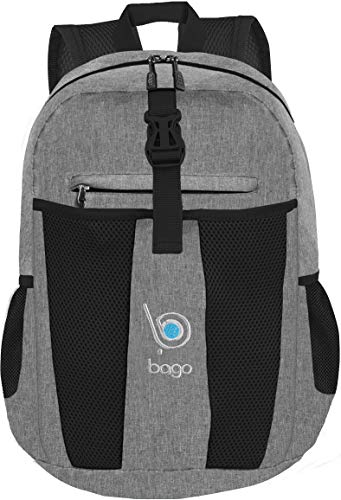 Bago 25L Packable Lightweight Backpack - Water Resistant Travel and Hiking Daypack - Foldable and Handy for Camping Outdoor Sports (Snow Gray)