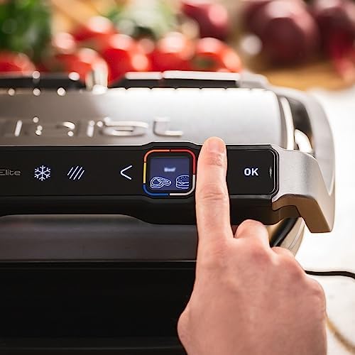Optigrill Elite GC750D Grill parrilla eléctrica interior y exterior, sensor y 12 programas automáticos, sellado rápido, apto para lavavajillas, antiadherente, función sandwichera