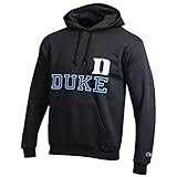 Champion Duke Blue Devils Adult Straight Name Hooded Sweatshirt - Black,