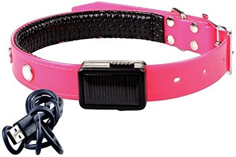 Zhongmei Luxury Luminous Neck Collar,Solar/USB Recharging,Small,Pink