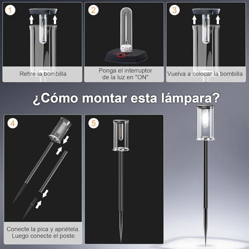 SOLARBABY Pack of 12 LED Solar Lights Outdoor Garden, IP65 Outdoor Solar Lights with Twilight Sensor and Auto Ignition, Solar Lighting for Path, Garden, Terrace and Sidewalk, Cold White Light