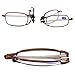 SOOLALA Metal Aolly Frame Folding Magnifying Compact Reading Glasses Reader w/Case, 3Pairs, +2.0D