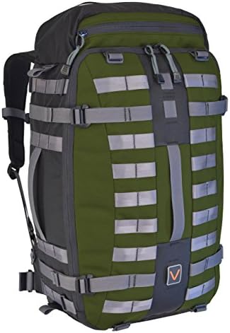 Visiotrek VSRAW40MM-GRN Men's Medium Green Modular Customizable Raw 40 Camera Backpack, Full-Size, Black