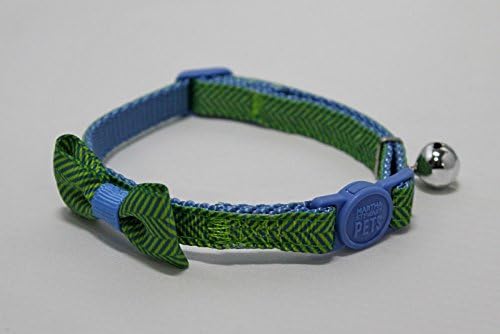Martha Stewart FULLY ADJUSTABLE, BOW TIE KITTEN/CAT COLLAR (FITS NECK SIZE 8" TO 12") FANTASTIC QUALITY GREEN ONLY