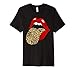 Red Lips Leopard Tongue Trendy Animal Print Premium T-Shirt