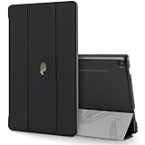 Fire HD 8 Case, Poetic Slimline Series [Lightweight] [Ultra-slim] PU Leather Slim-Fit Trifold Cover Stand Folio Case for Amazon Fire HD 8 (2016) Black/Black
