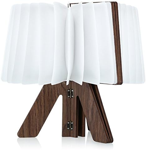 USB Rechargeable Led Wooden Folding Book R Shape Light Desk Night Lamp for Living Room Christmas Decor Gift for Friend [Energy Class A+]