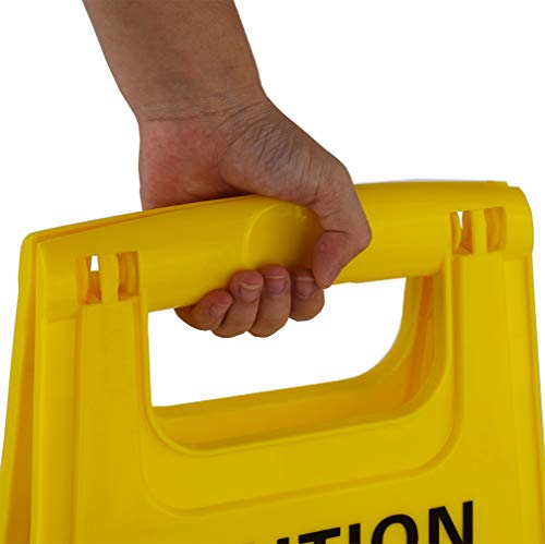 Caution Wet Floor, Cuidado Piso Mojado 2-Sided Bilingual Floor Safety Sign 24" by 12" Fold up (Pack of 1, Yellow Plastic) - Thumbnail 5