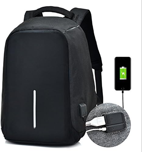 Yangtze 15.6 Inch Anti-theft Waterproof Anti-scratch Computer College USB Charging Backpack (Black-1)