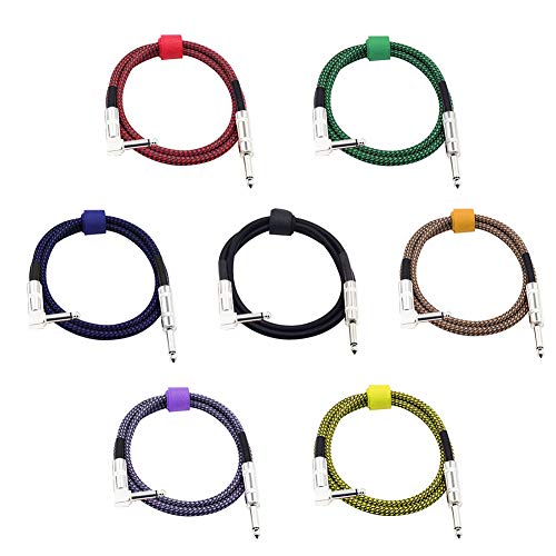millet16zjh 3m/10ft 6.35mm Plug Male to Male Electric Guitar Bass Audio Cable Adapter Cord - Green+Black 3M