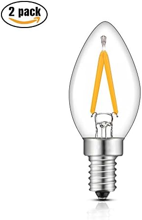 BanGo 1.5-Watt LED Night Light bulb,Refrigerator Indicator Bulb,15-Watt Replacement and E12 Candelabra Base, Warm White 2700k 2 Pack